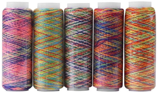 Nastro per macchina da cucire 5 pezzi - Multicolore - Filo per cucire - Quilting - Punti di cucito - 110 m per bobina