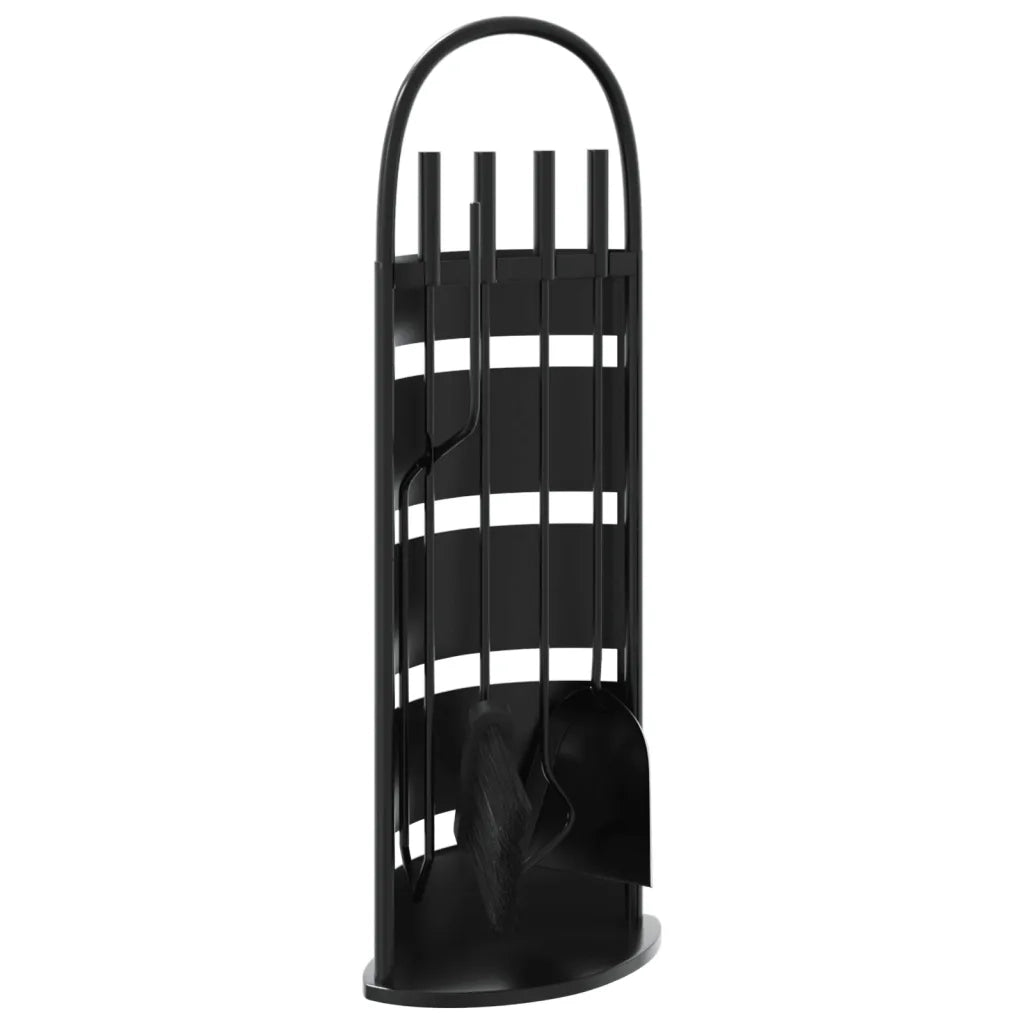 Set di attrezzi per camino 5 pezzi 23x15x66 cm in acciaio 156374