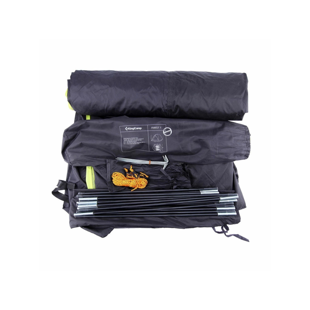 Tenda da campeggio familiare a 3 posti - Kingcamp - Modello familiare - 205x205x130 cm