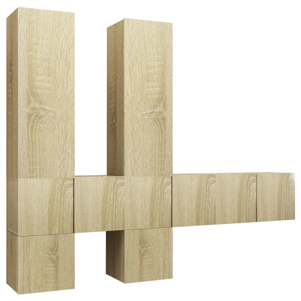 Set di Mobili Porta TV 7 pz-Set di 7 Credenza per TV Rovere Sonoma in Legno Multistrato 613974