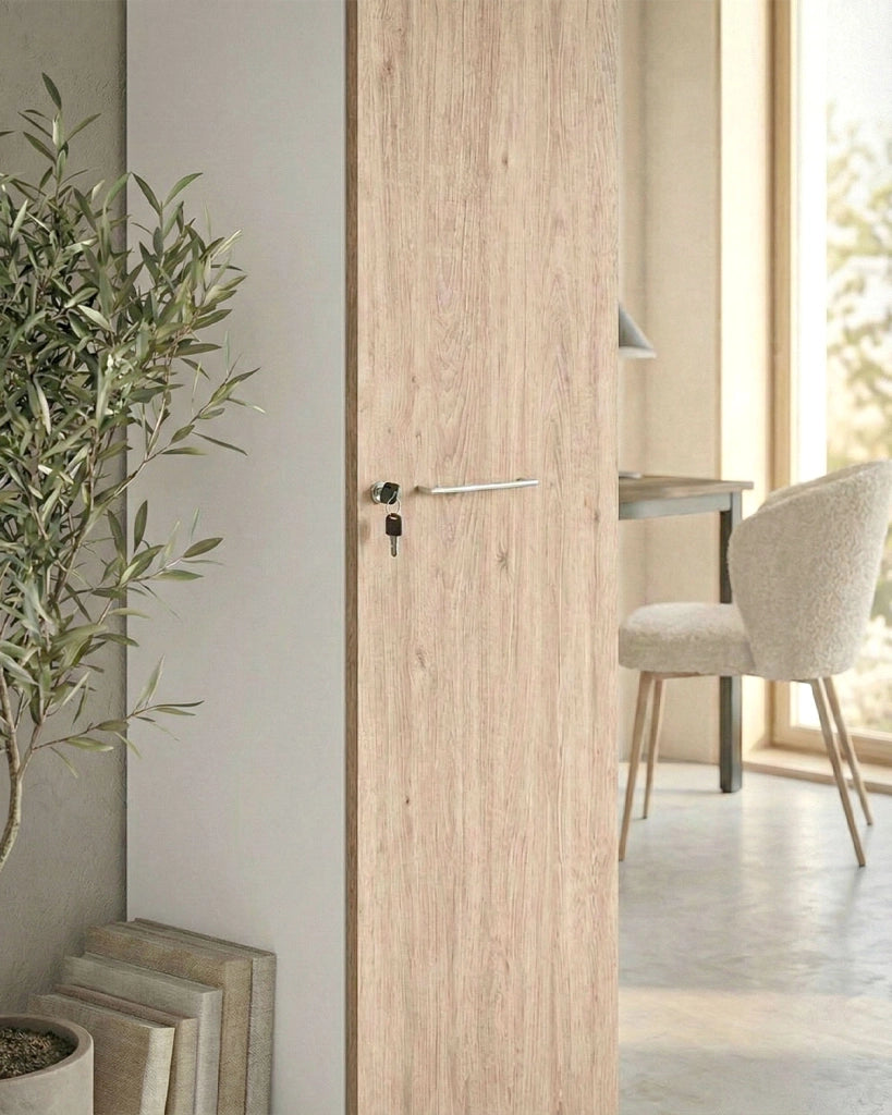 Armadio ufficio Corona - Mobile archivio 1 anta con serratura - L. 45 x H. 160 x P. 42,5 cm – Bianco-Virginia_