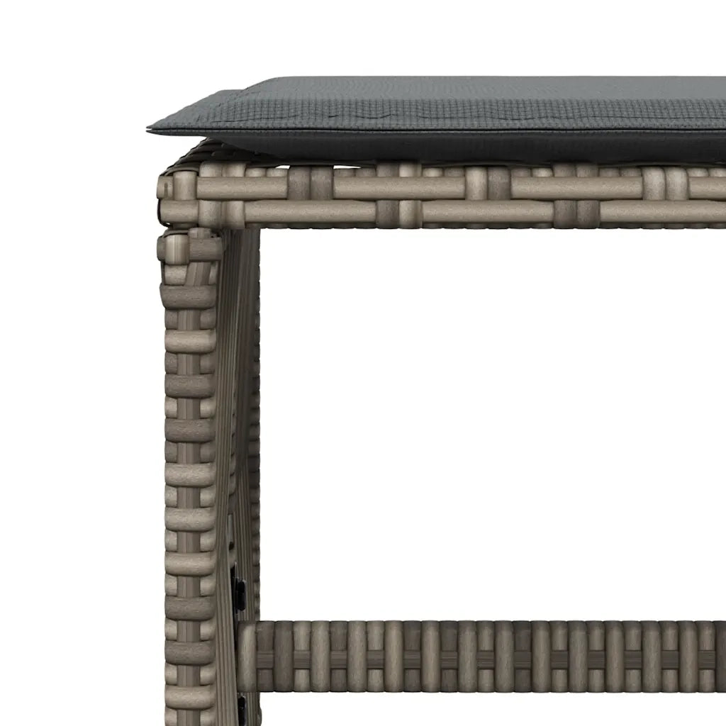 Sgabelli Giardino con Cuscini 4 pz Grigi 41x41x36cm Polyrattan CFW8048324