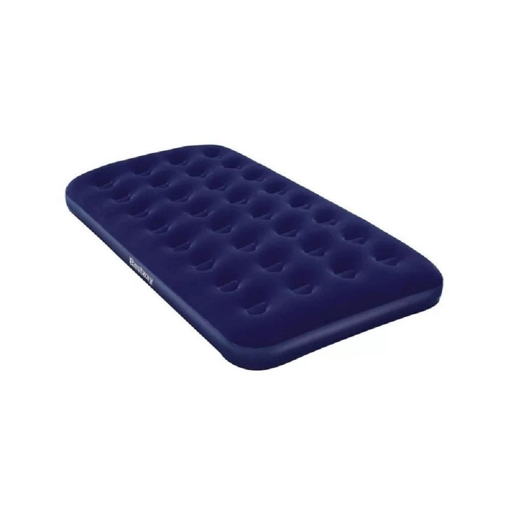 Trade Shop - Materasso Gonfiabile Singolo Airbed Blu Floccato Plus 188x99x22cm Campeggi 67001 -