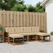 Set di divani da esterno 6 pz Naturale e Beige 3382129