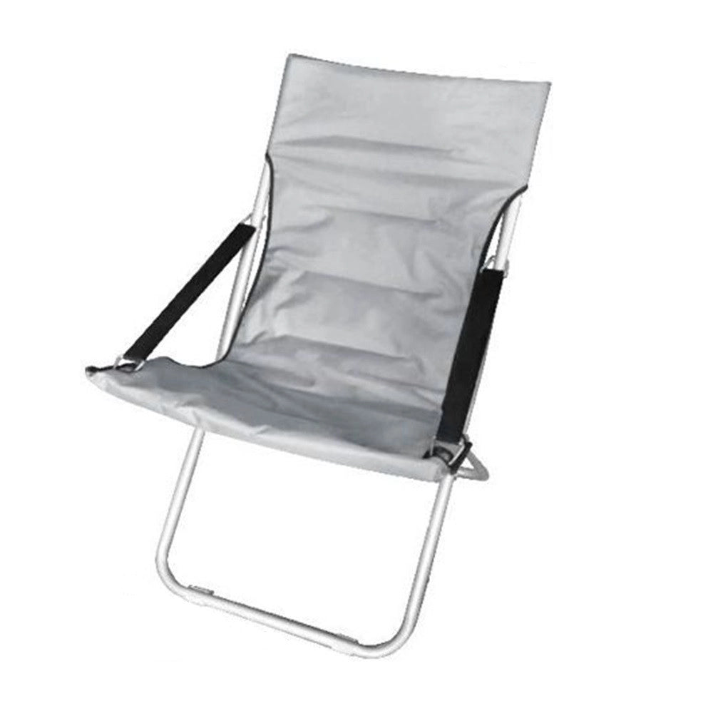 Trade Shop - Sedia Canapone In Poliestere Grigio Imbottita Pieghevole Sdraio Giardino Veranda 281027 -