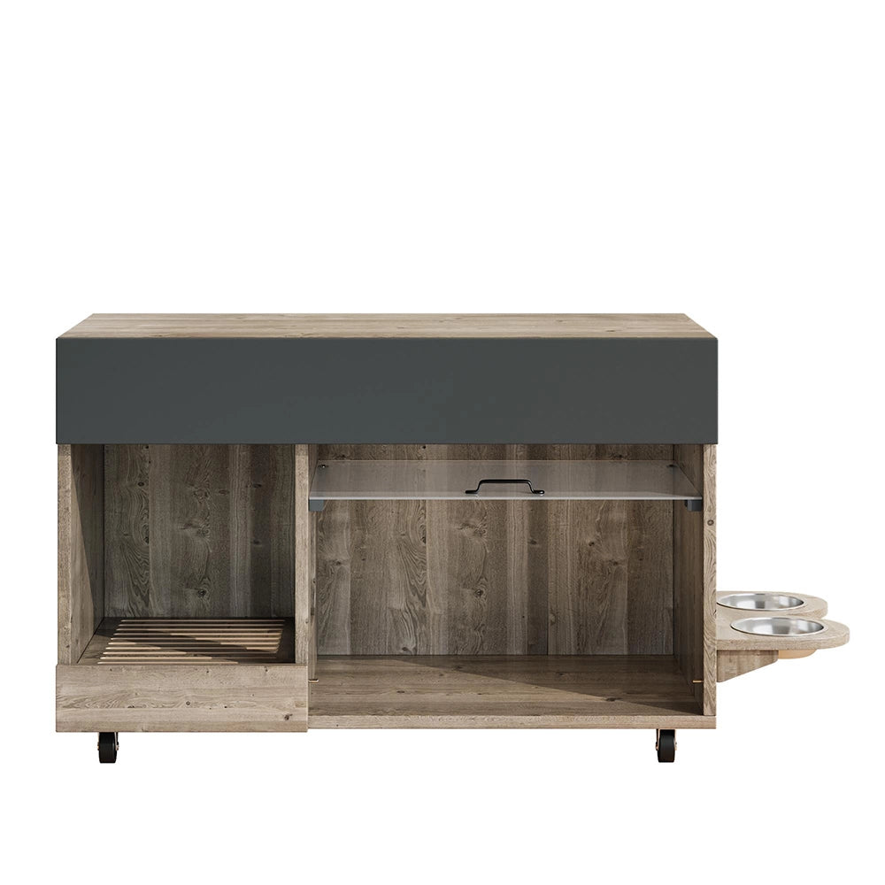 Armadio lettiera gatti - Xylo - 100x45x67cm grigio antico