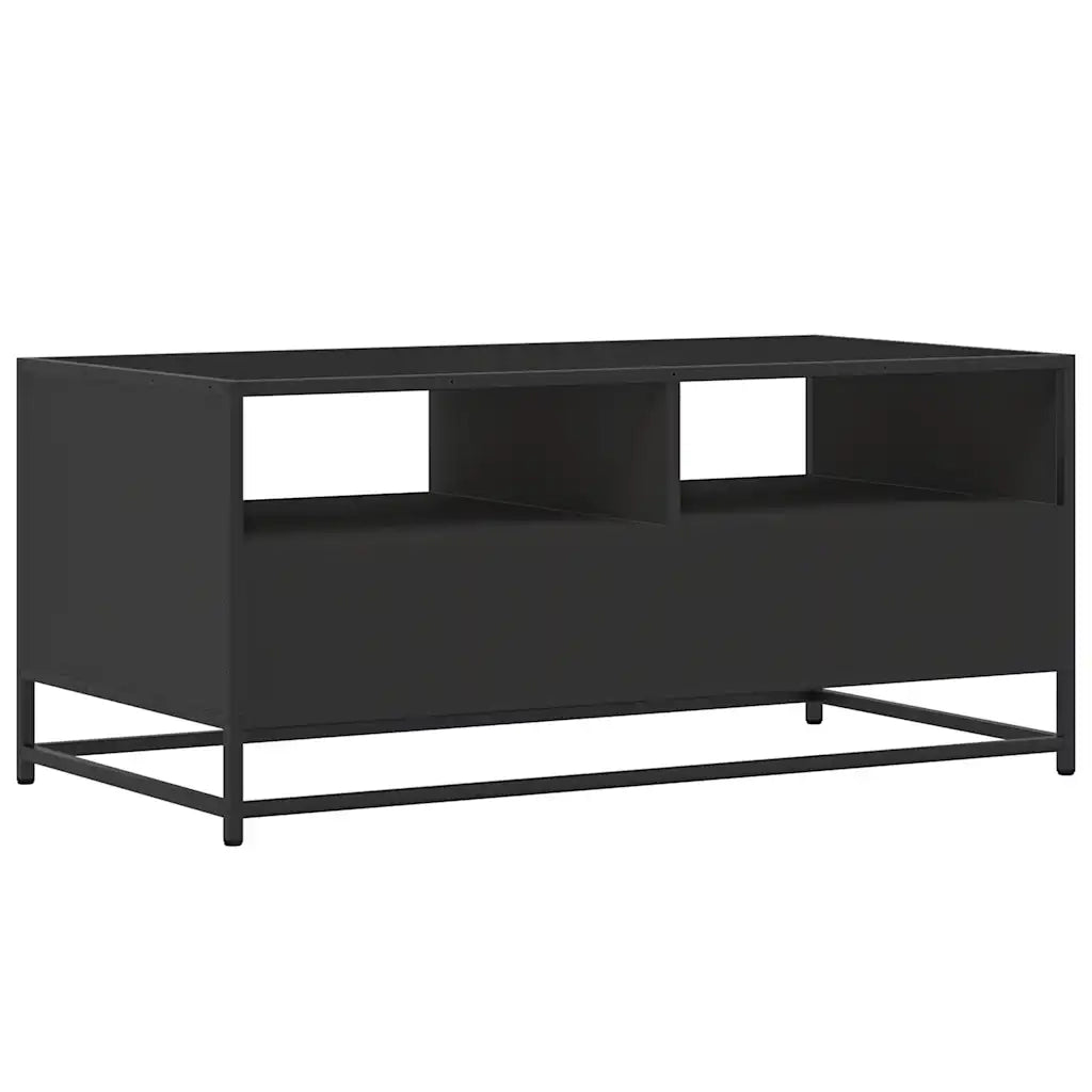 Tavolino salotto | Tavolino da caff¨¨ | Tavolino da Soggiorno Nero 100x50x45 cm Legno Multistrato e Metallo