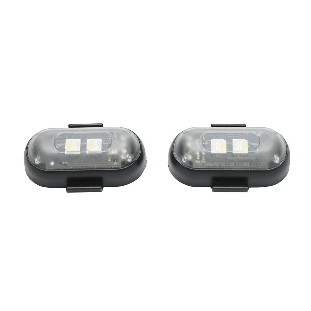 Set di 2 luci stroboscopiche LED RGB con telecomando, 10 modalità, 8 colori, batteria al litio ricaricabile da 110 mAh USB-C IP65