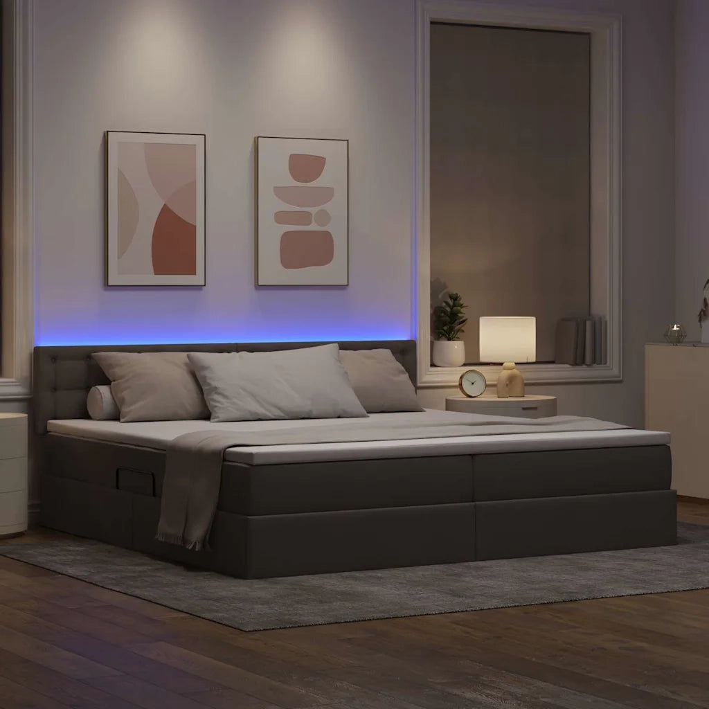 Letto con contenitore e LED con led Talpa 200 x 200 cm Tessuto 3371295