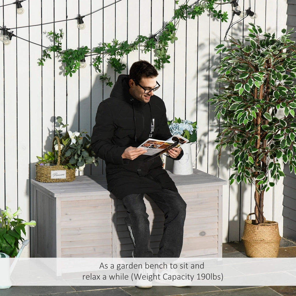 Coffre da giardino in legno ¨C zephmum ¨C 283L grigio 127x56x60 cm