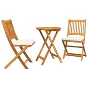 Set Bistro da Giardino 3 pz | Set Salotto da Giardino Marrone Legno di Acacia Massello
