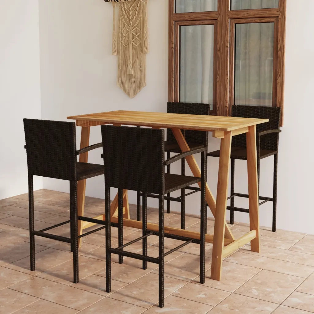 Set Bar da Giardino 5 pz | Set Salotto da Giardino Marrone