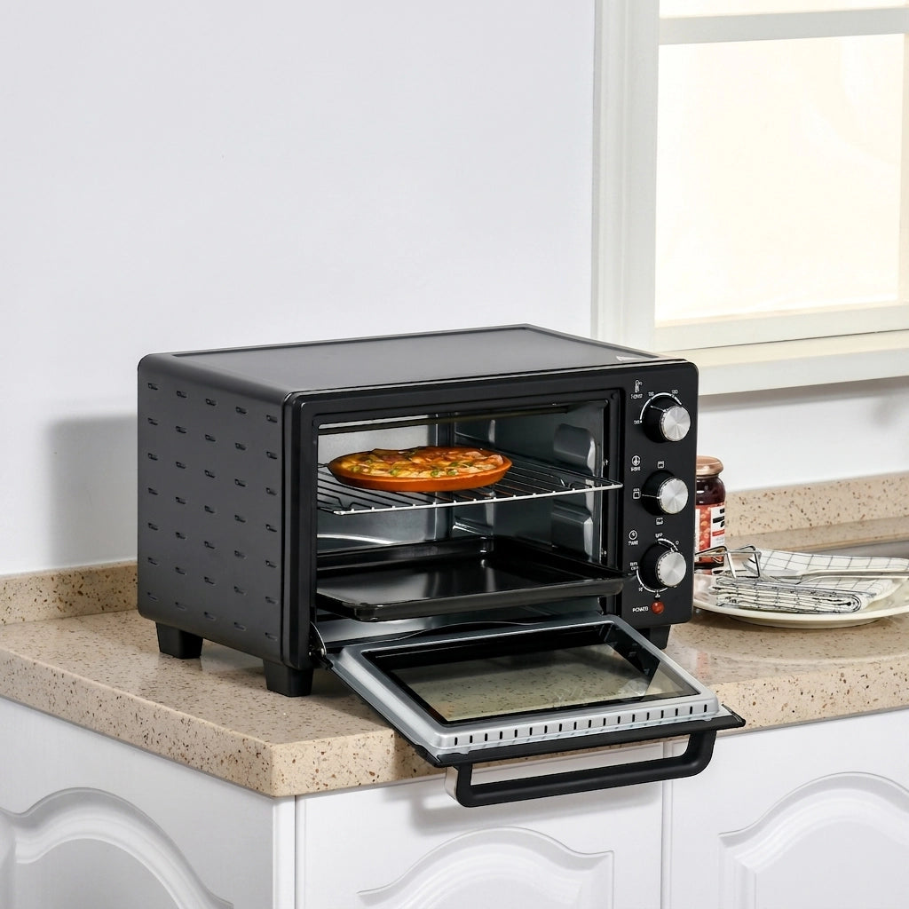Mini Forno Elettrico 21 L 1400 W con 3 Modalità; Temperatura 100-230°C e Timer 60 Min
