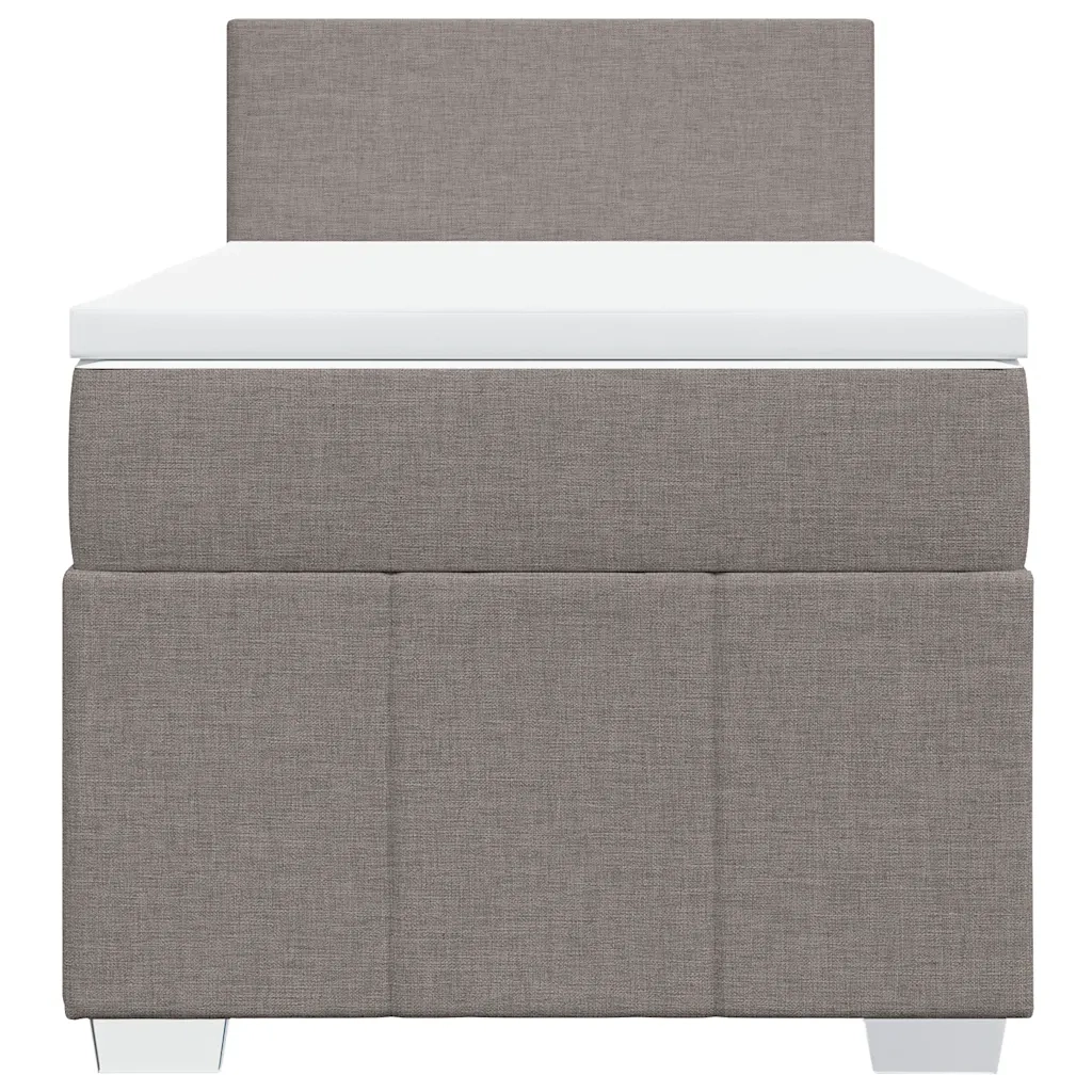 Letto singolo | Letto per adulti | Giroletto a Molle con Materasso Tortora 80x200 cm inTessuto