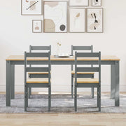 Set da Pranzo 5 pz Panama Grigio in Legno Massello di Pino 3345189