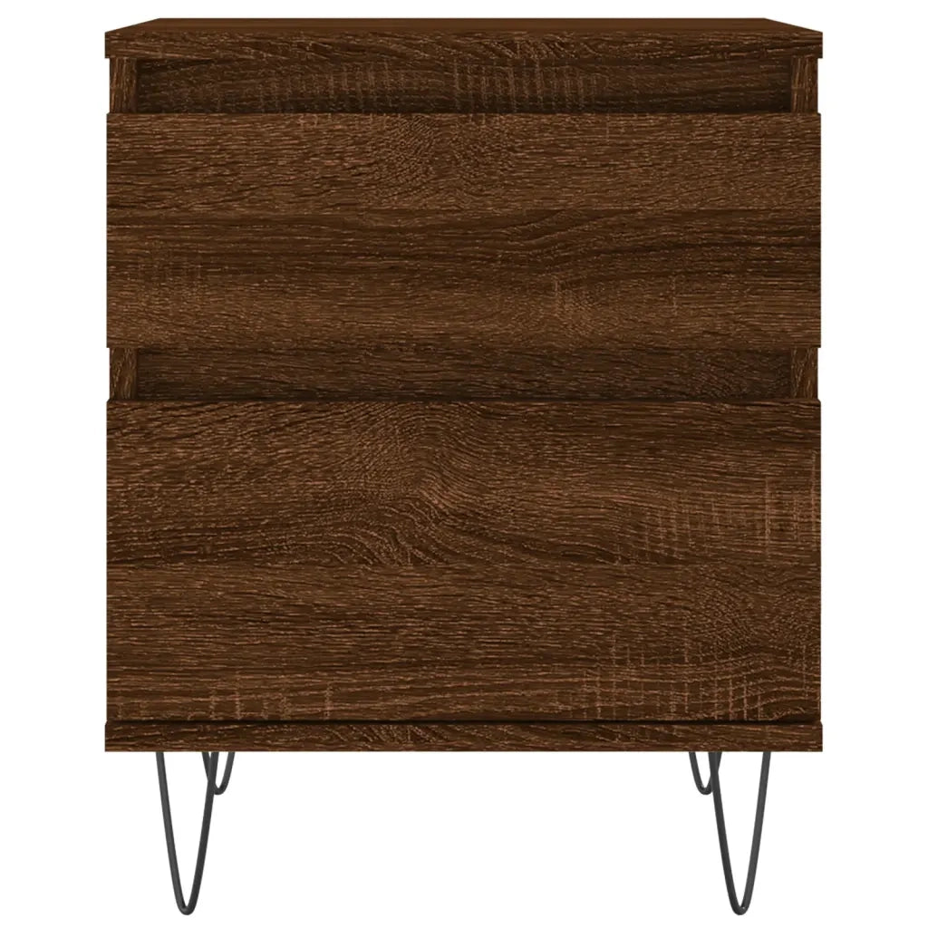 Comodini 2pz Rovere Marrone 40x35x50 cm in Legno Multistrato 830683
