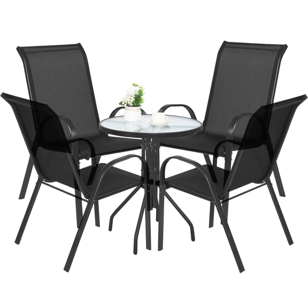 Set da giardino Island con tavolo rotondo e 4 sedie Sofia