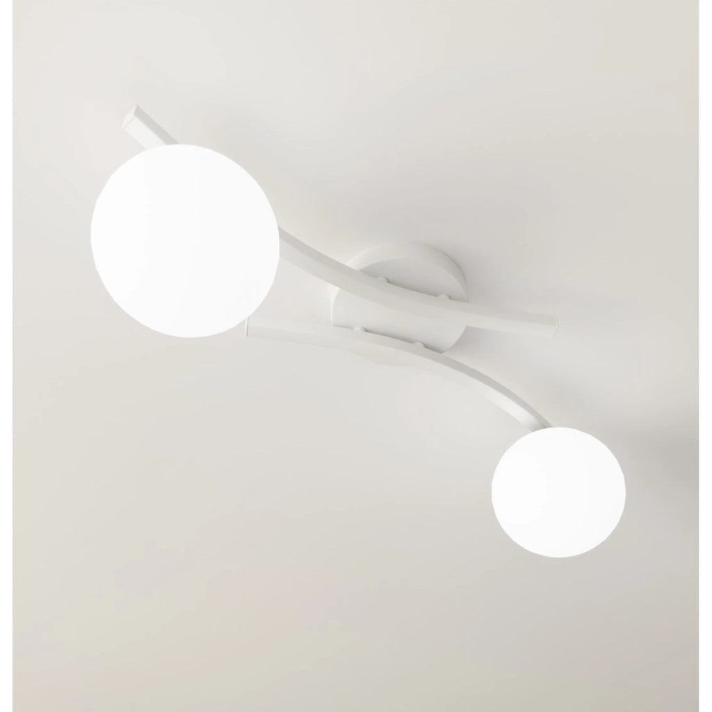 Lampada Opus in acciaio bianco opaco