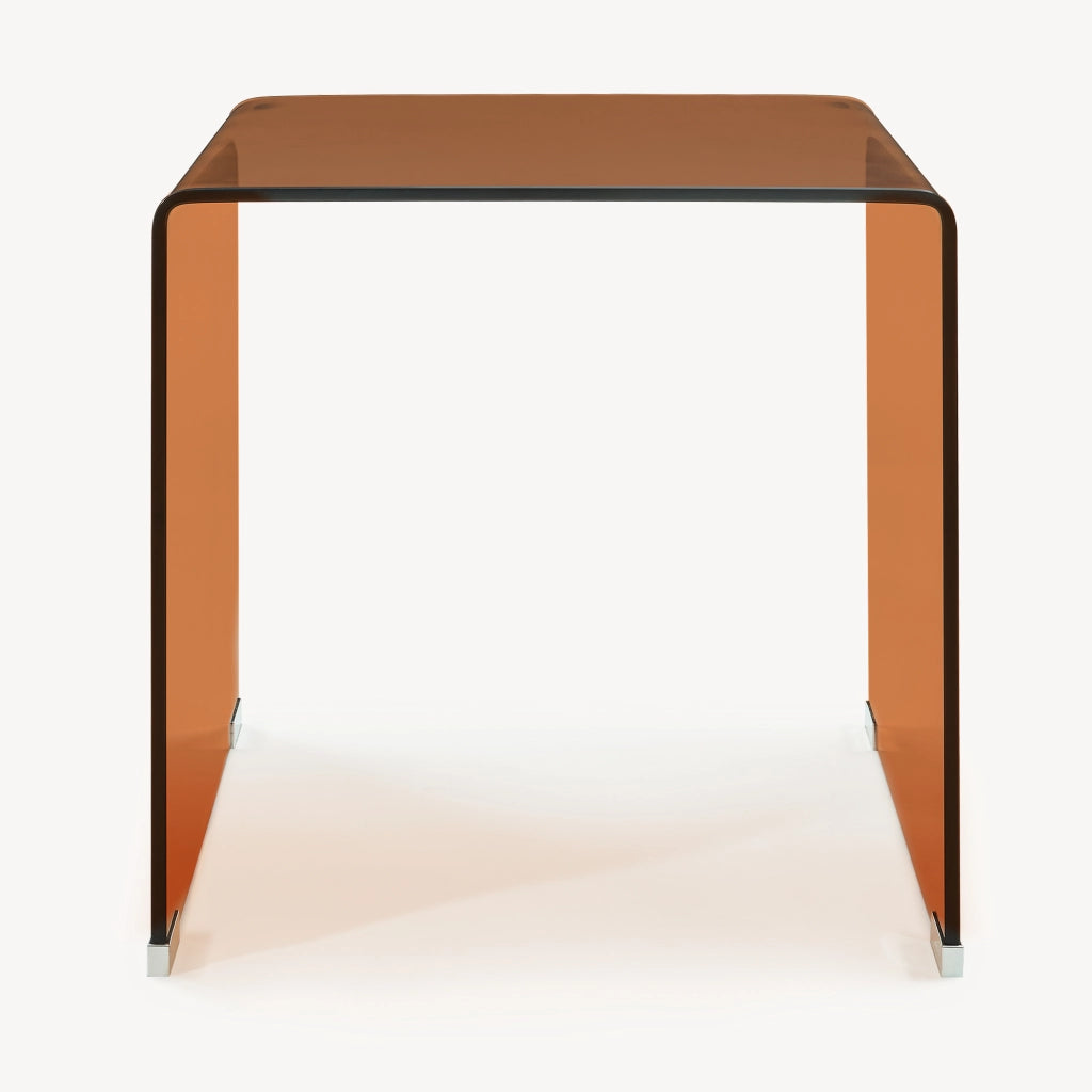 Tavolino da Salotto Varlofrek in Vetro 50 x 50 x 50 cm - Marrone [en.casa]
