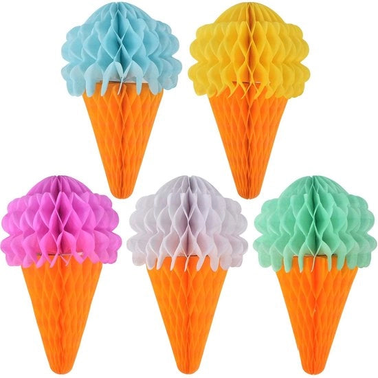 Decorazioni per Festa - Papierine per Decorazione - Set di 9 Decorazioni - Dimensione 17 cm - Ambientazione per Festa di Compleanno e Baby Shower - Ecocompatibile