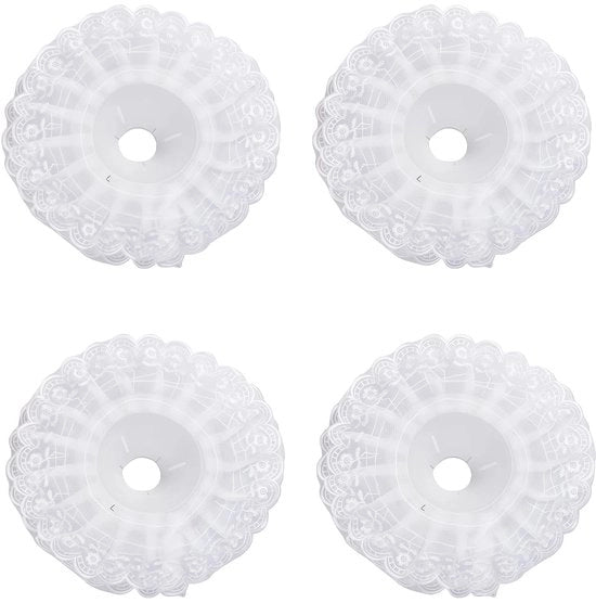 Supporto per bouquet 4 pezzi - decorazione di bordo - decorazione per bouquet di nozze - supporto DIY per bouquet - diametro 24 cm - plastica e stoffa - decorazione per bouquet