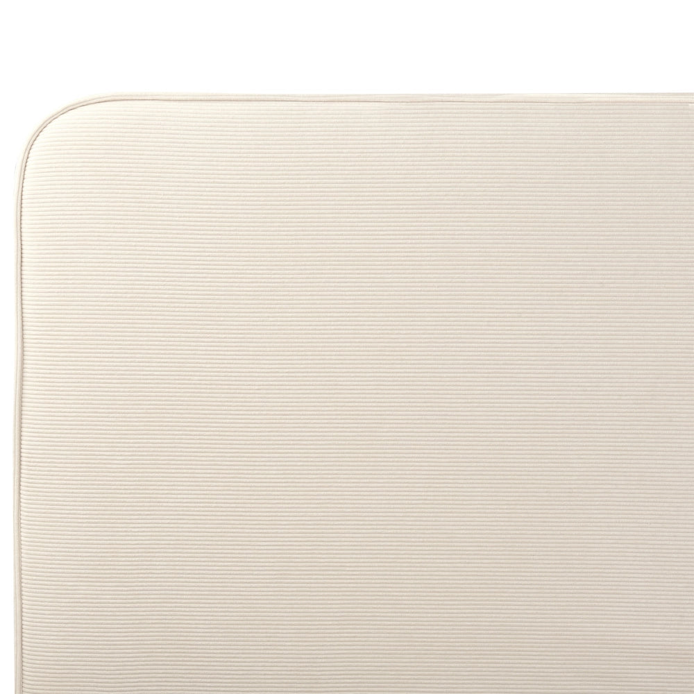 Letto Beige in velluto a coste Gambe in metallo nero 180 x 200 cm a doghe Camera da letto Classica Minimalista