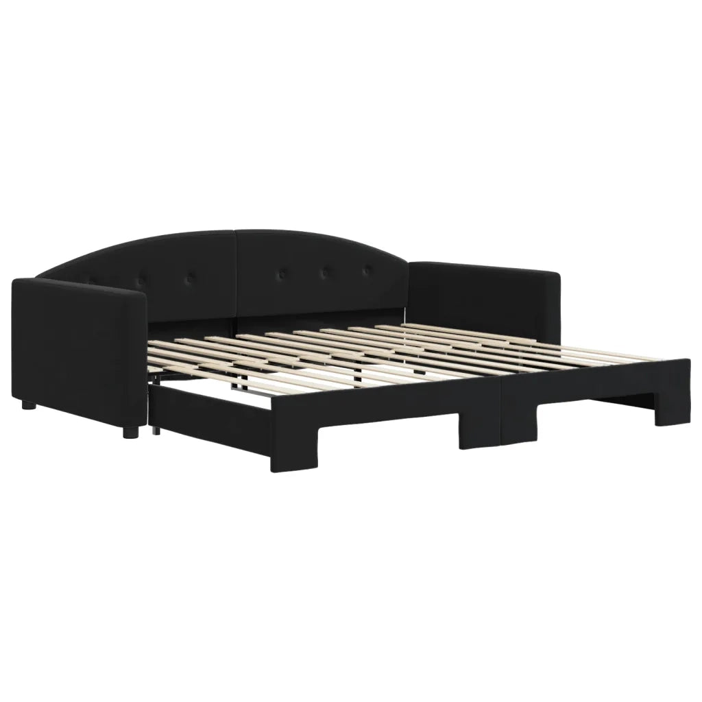 Divano Letto con Letto Estraibile-Sofa Letto-Daybed Nero 100x200 cm in Velluto 580343