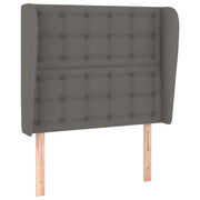 Testiera | Testata ad Orecchio Grigia 83x23x118/128 cm in Similpelle
