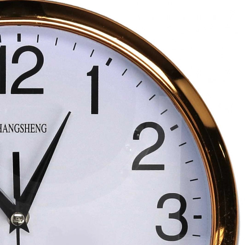 Orologio plastica bianco bordo oro tondo cm ø26