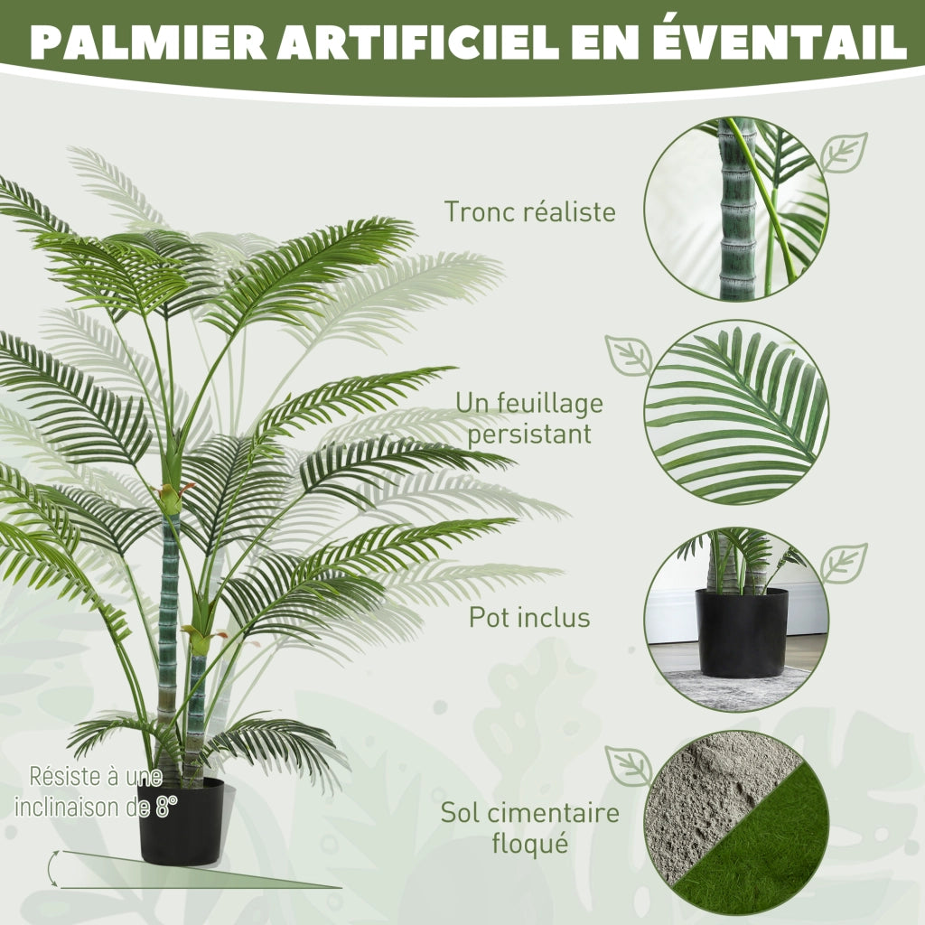 Palma Artificiale da Interno 170 cm ¨C Xylo ¨C Verde con Vaso in Plastica