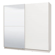 Armadio Camera da Letto Valsinni, Guardaroba Grande Appendiabiti, 217x210h cm Bianco Opaco