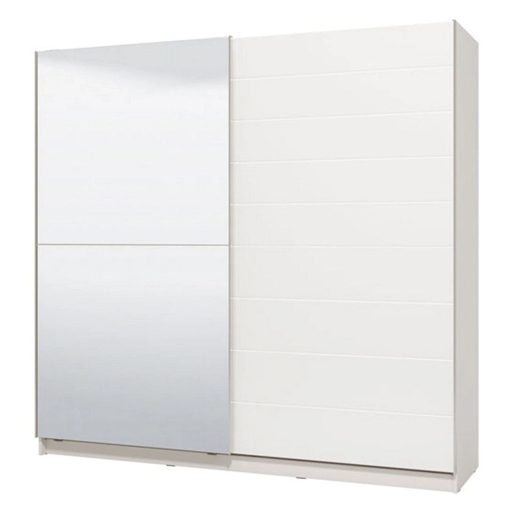 Armadio Camera da Letto Valsinni, Guardaroba Grande Appendiabiti, 217x210h cm Bianco Opaco