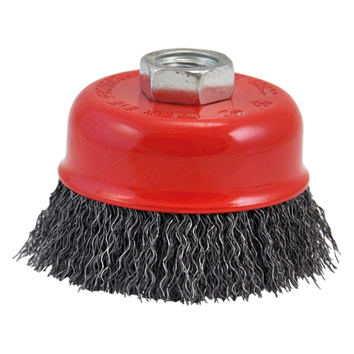 SPAZZOLA A TAZZA PER SMERIGLIATRICE ø mm   75 foro M 14  - VERTO