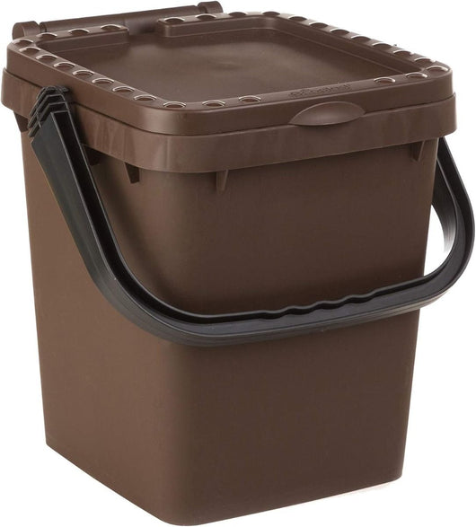 PATTUMIERA PER RACCOLTA DIFFERENZIATA 'ECOPLUS' 10 lt.- cm 24 x 25,5 x h 29,5 corpo+coperchio marrone  - ECOPLAST