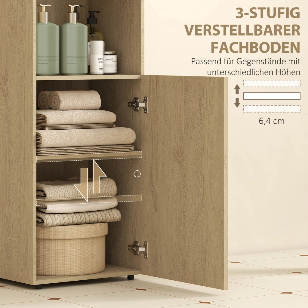 Armadietto da Bagno con Ripiano Regolabile ¨C zephmum ¨C Giallo Quercia 40x31x104 cm