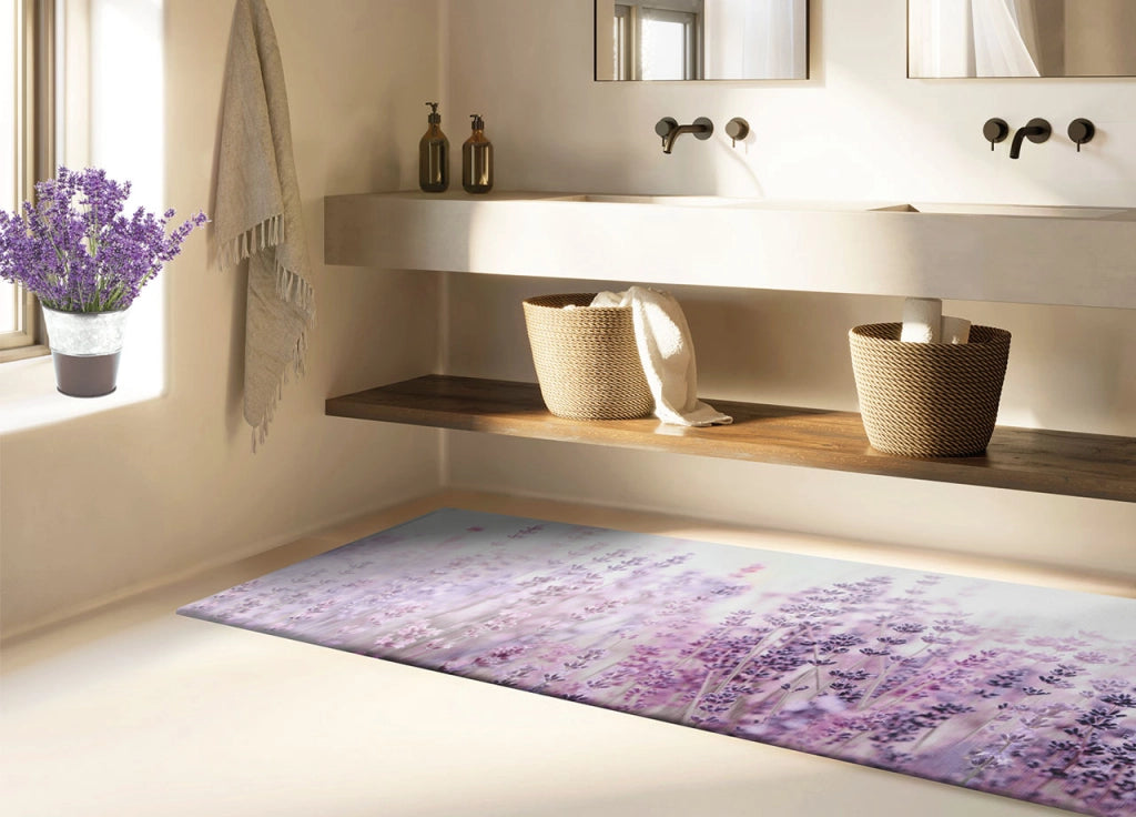 Tappeto Cucina Antiscivolo Stampa Digitale Emozioni Fantasia Lavanda Selvatica By Suardi - 58x80 - Lavanda Selvatica