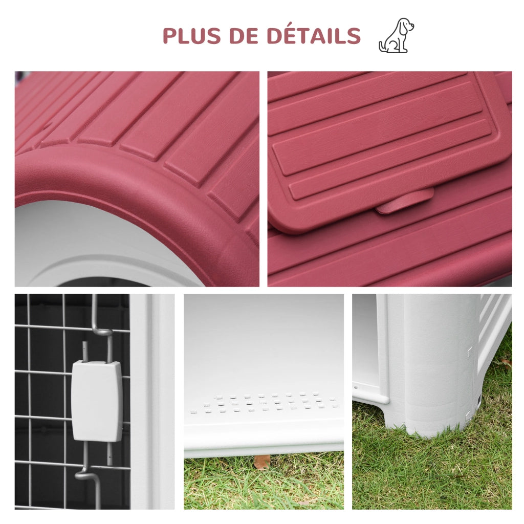 Cuccia per Cane Interno Esterno ¨C zephmum ¨C Rosso Metallo 59x75x66 cm