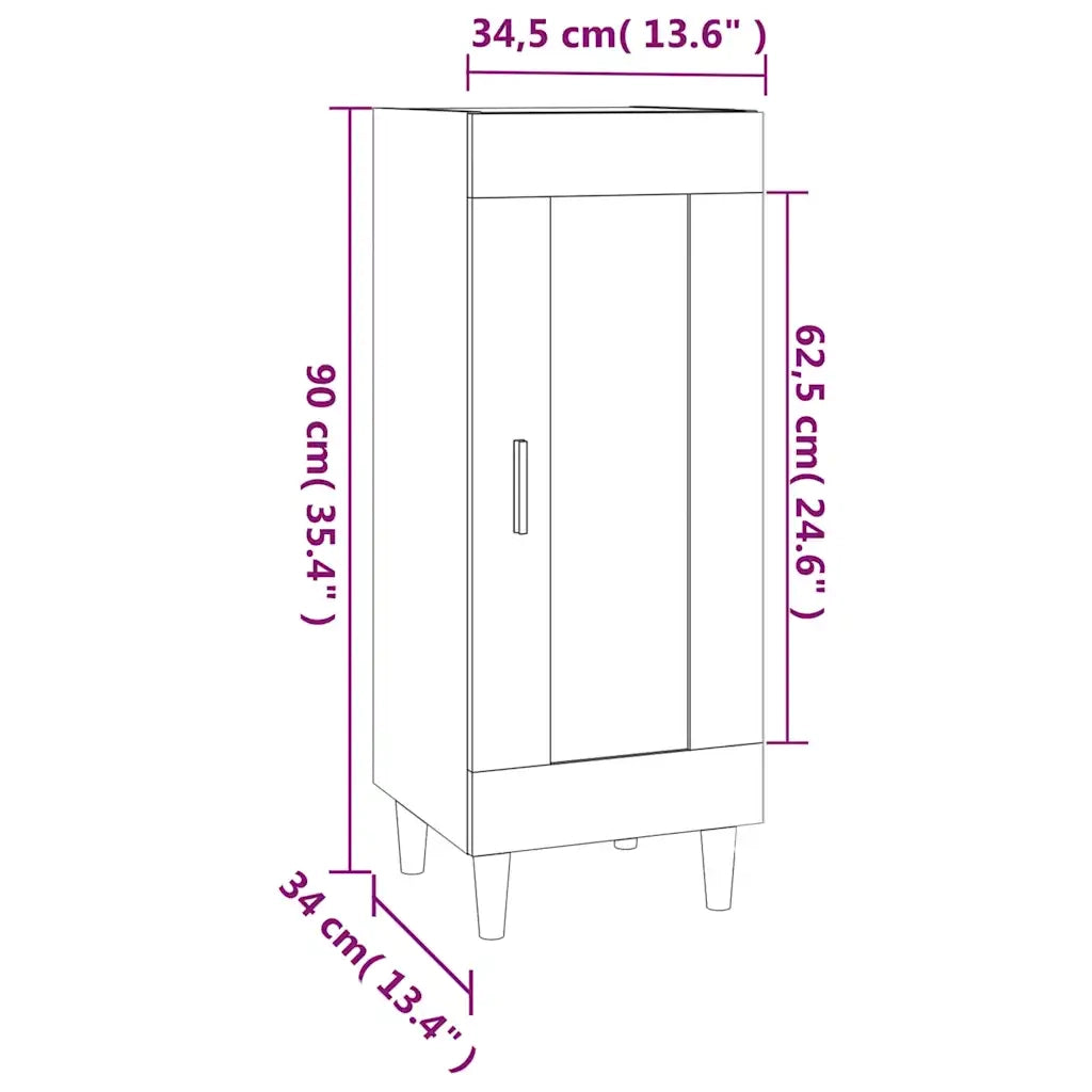 Credenza | Madia | Buffet da pranzo | Armadio da pranzo Nero 34,5x34x90 cm in Legno Multistrato