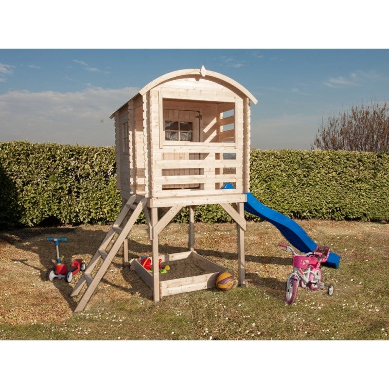 Casetta gioco bambini in legno con scivolo e sabbiera Joy 163x118 cm  Esterni da Vivere