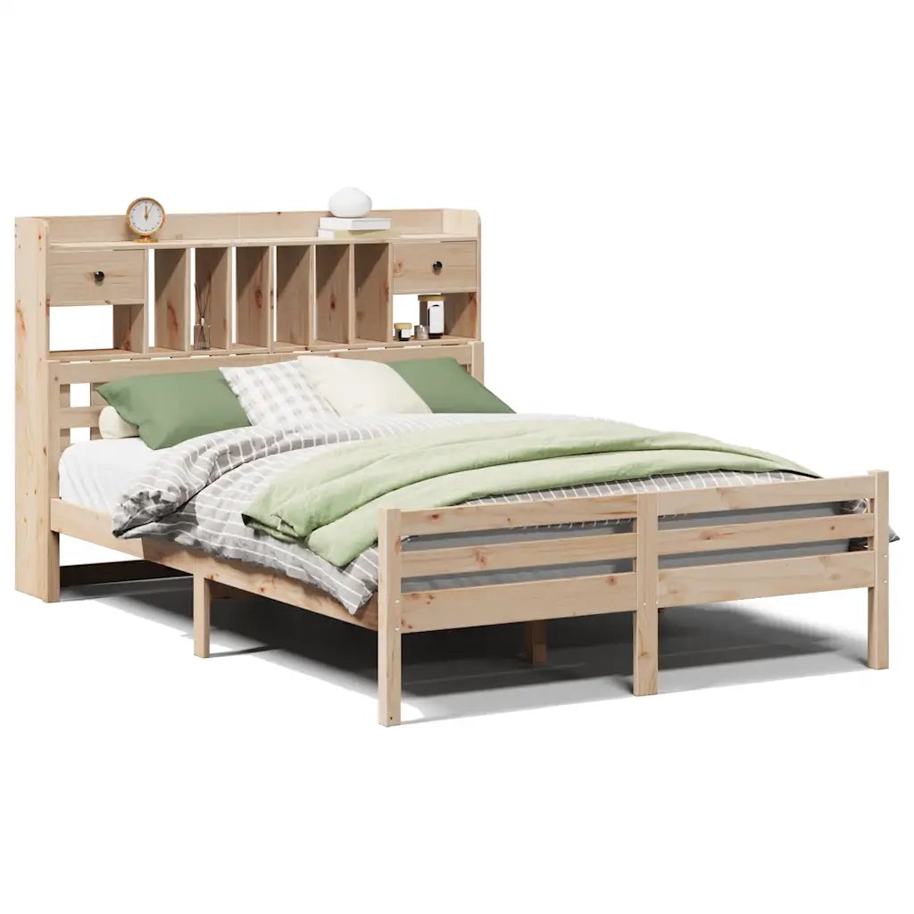Letto Libreria senza Materasso 140x200 cm in Legno di Pino 3322263