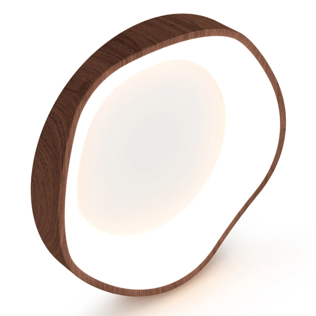 Lampada da soffitto LED da 24W con telaio in metallo, Plafoniera moderna effetto legno 3000K per soggiorno Marrone-Lampade