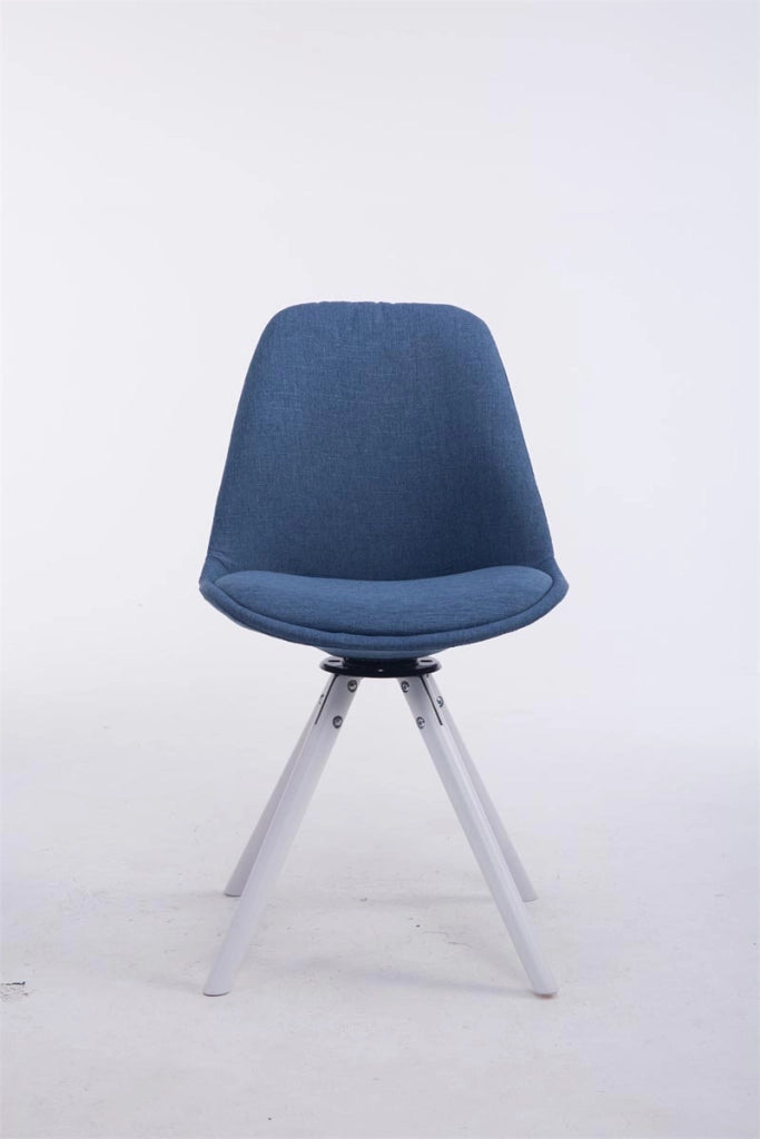 Sedia ospite Troyes Girevole Tessuto Rotondo blu,bianco