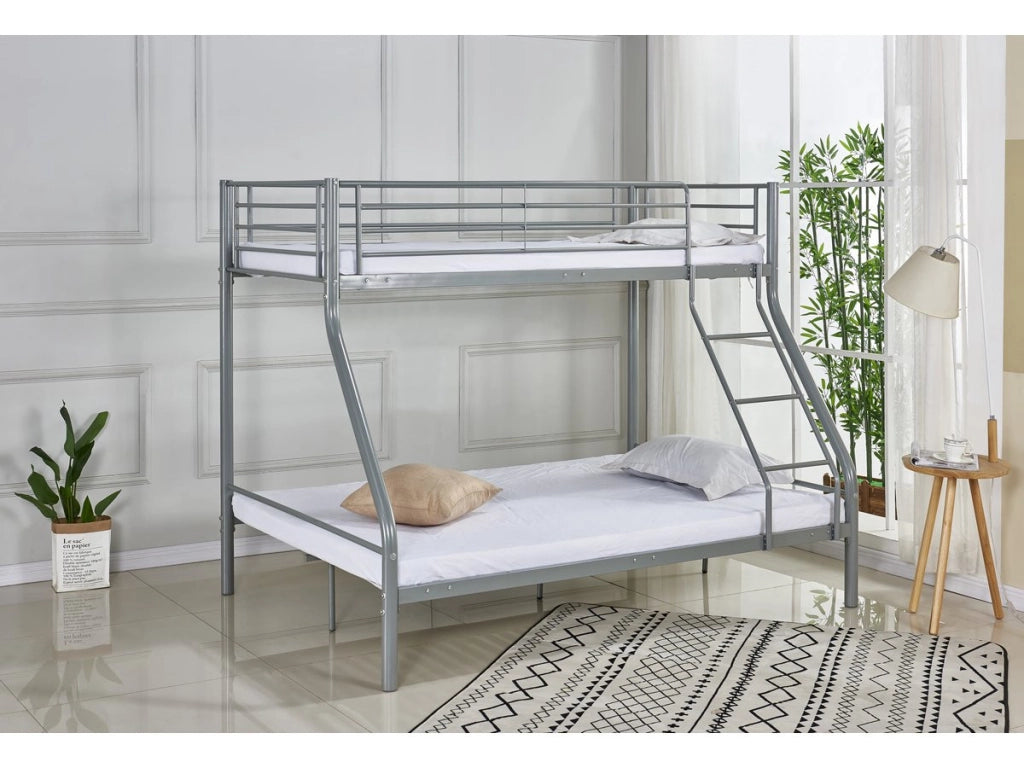 Letto a castello in metallo "Leo" - 90/140 x 190 cm - Taupe