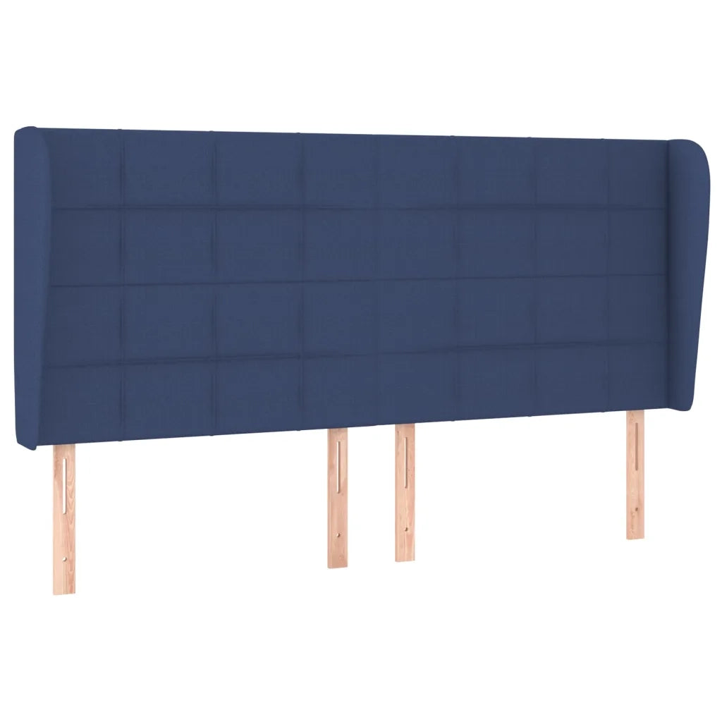 Testiera | Testata ad Orecchio Blu 183x23x118/128 cm in Tessuto
