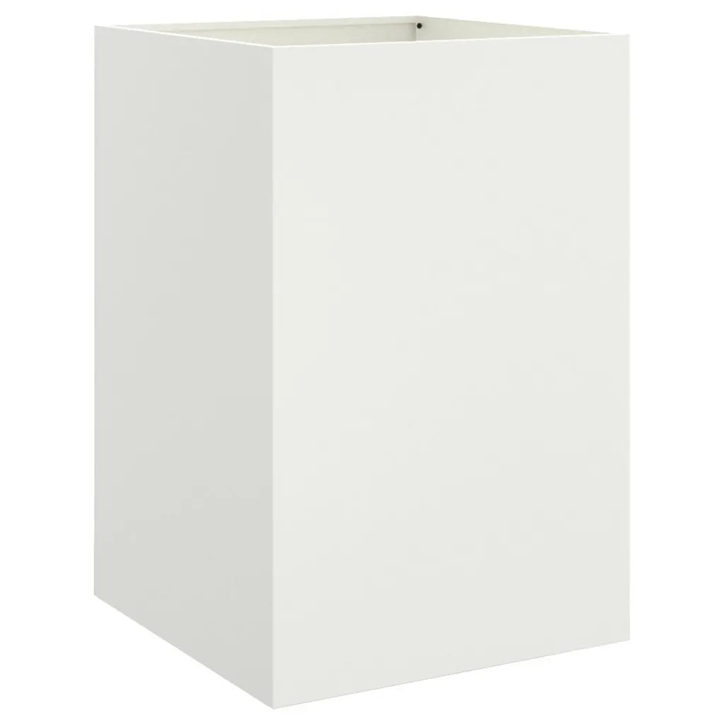 Fioriera-Vaso-Contenitore per Piante Bianca 52x48x75 cm in Acciaio