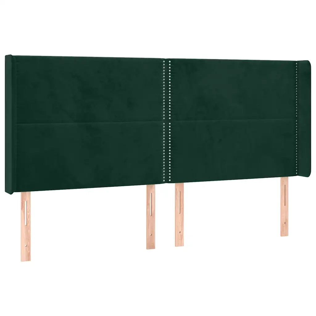 Letto a Molle con Materasso e LED Verde Scuro 200x200cm Velluto cod mxl 54558