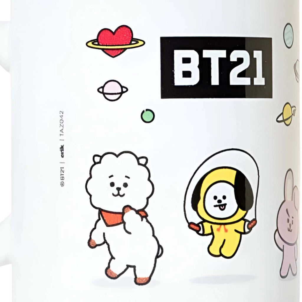 Tazza in ceramica Capacità 300 ml con tutti i personaggi Ufficiale Bianco Line Friends BT21