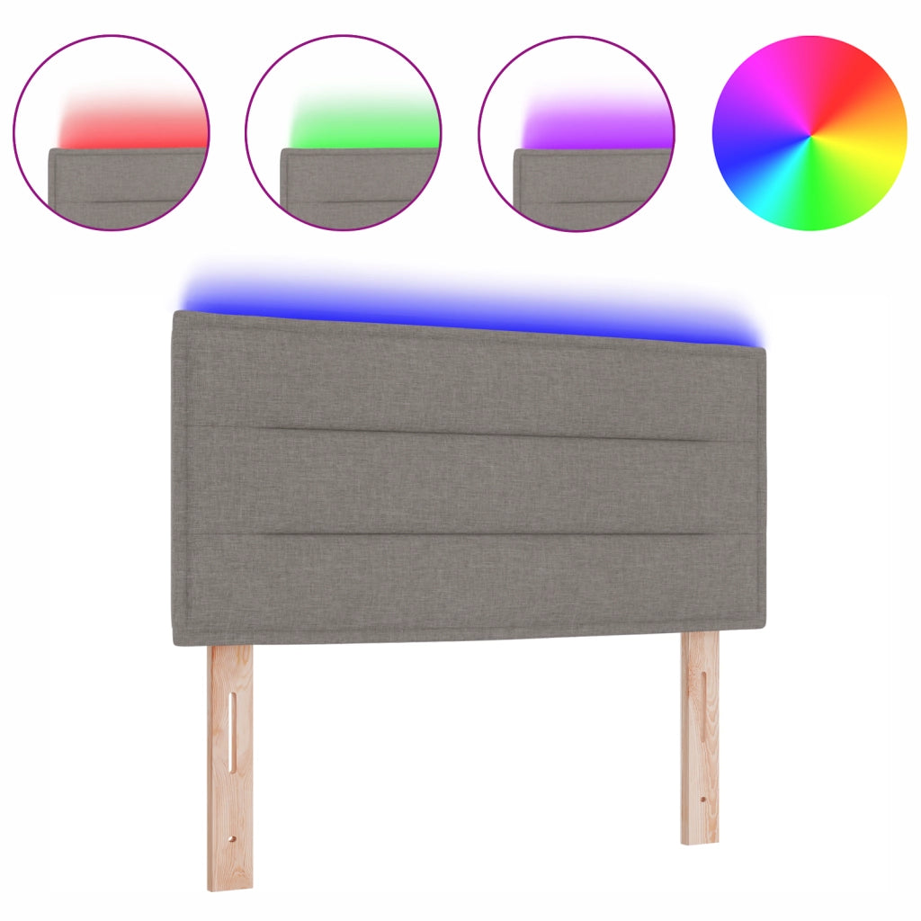Testiera LED Design Linee Tortora 80 cm Tessuto