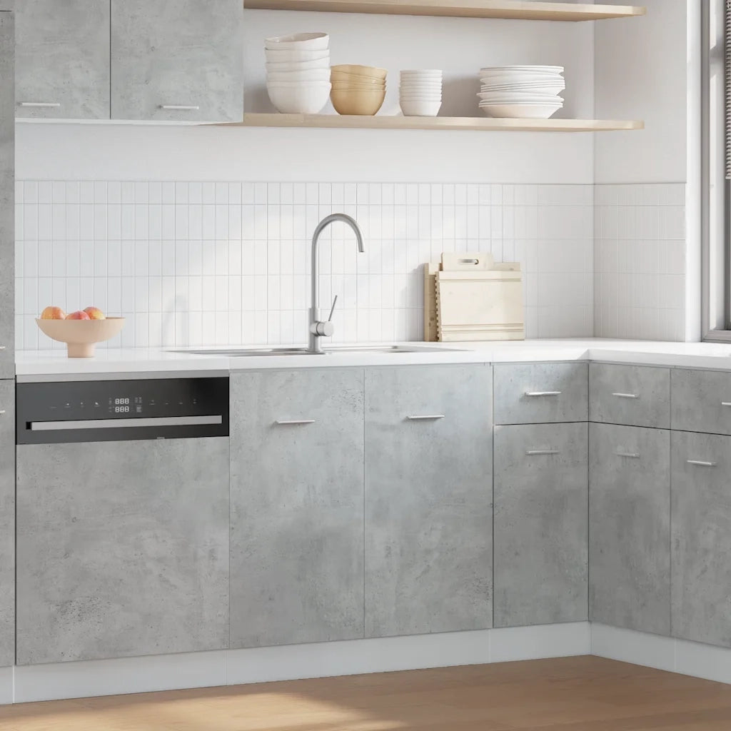 Mobile da Bagno | Armadio per Lavabo ¡°Lyon¡± Grigio Cemento 80x46x81,5 cm in