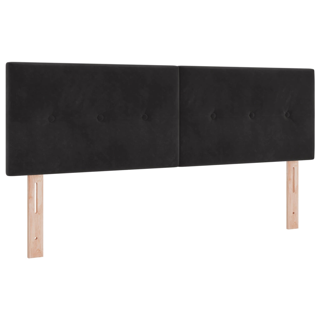 Letto Box Spring con Materasso Nero 160x200 cm Velluto
